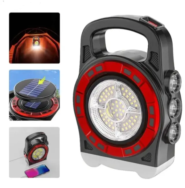 Polizei P-6678c Dış Mekan Solar Şarj Işığı Çok Fonksiyonlu Projektör Hazine Güçlü Işık El Feneri