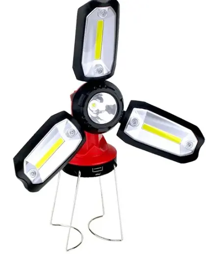 Polizei P-8801 Şarjlı Katlanabilir 3xcob Led+ 3w Led Çok Fonksiyonlu Kamp Feneri