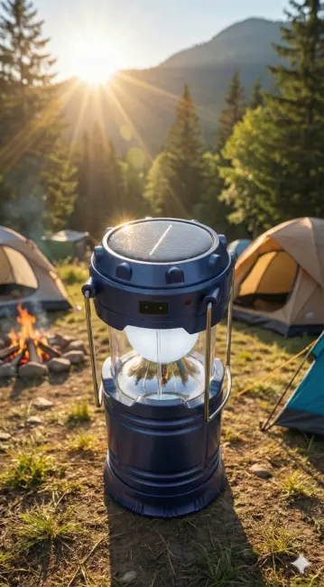 Solar Şarjlı Güneş Enerjili Fan Kamp Feneri Güneş Paneli Kamp Şarjlı Işıldak Usb Şarj