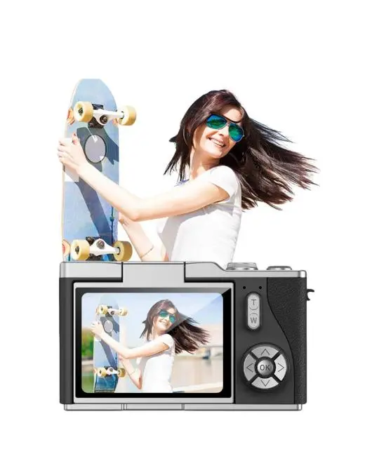 Kompakt 4K Dijital Kamera 48 MP Sensör 8X Zoom Flip Ekran Vlog ve Selfie Uyumlu