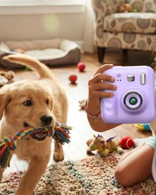 HD Ekranlı Çocuk Fotoğraf Makinesi Video Kayıt ve Baskı Kağıdı Kalem Hediyeli