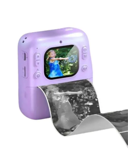 HD Ekranlı Çocuk Fotoğraf Makinesi Video Kayıt ve Baskı Kağıdı Kalem Hediyeli