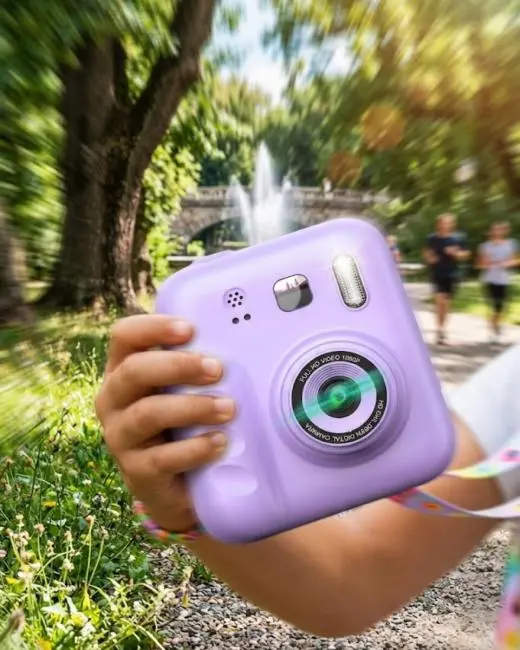 Çocuk Dijital Fotoğraf Makinesi Anında Baskı ve 4 Rulo Kağıt 5 Kalem Hediye