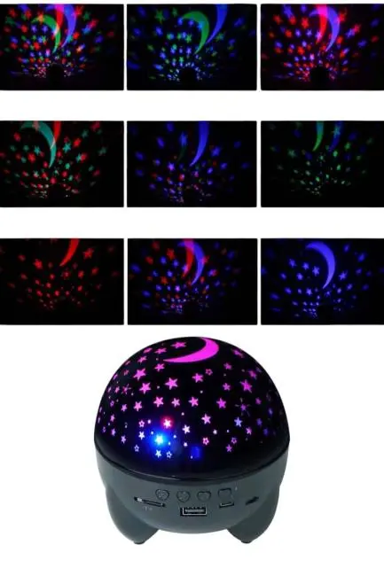 Gece Lambası Renkli Yıldızlı Gökyüzü Projeksiyon Gece Tavan Yansıtma