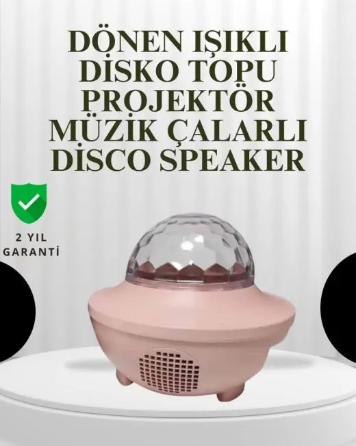 Sesle Etkileşimli Yıldız Projektörlü Gece Lambası – Bluetooth Hoparlörlü USB Girişli Dönen Okyanus