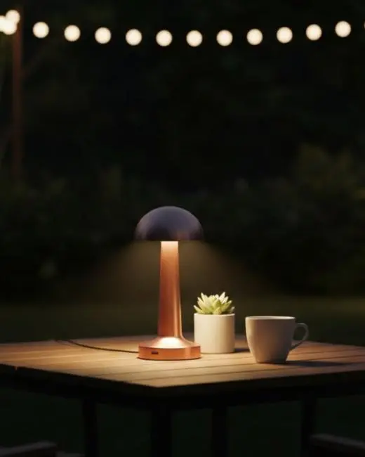 Modern Bronz Masa Lambası 3 Renk LED Dokunmatik Şarjlı Model