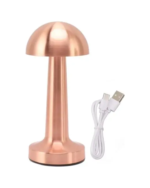 Modern Bronz Masa Lambası 3 Renk LED Dokunmatik Şarjlı Model