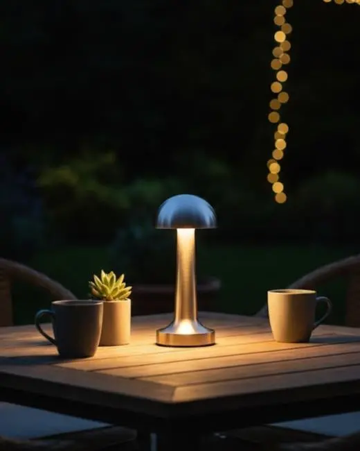 Şarjlı Kablosuz Mantar Masa Lambası Dokunmatik 3 Renk LED Modern Tasarım