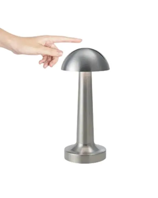 Şarjlı Kablosuz Mantar Masa Lambası Dokunmatik 3 Renk LED Modern Tasarım