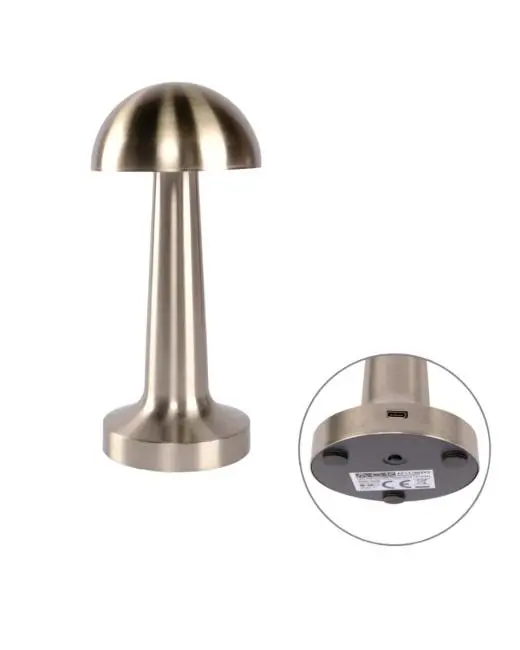 Modern Mantar Masa Lambası Dokunmatik 3 Işık Modlu Şarjlı Kablosuz LED