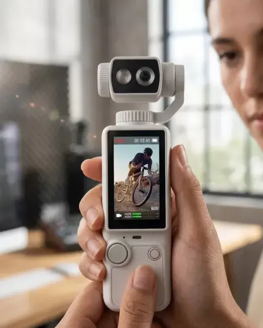 4K Vlog Kamera Otomatik Odaklama ve Döndürülebilir Lensli Taşınabilir El Kamerası