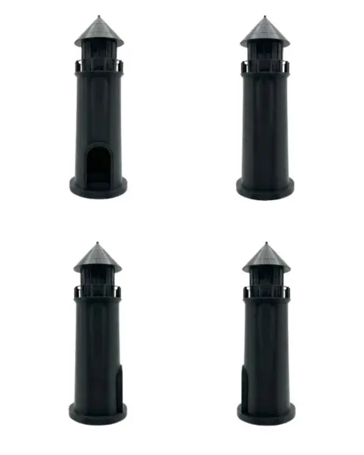 3D Deniz Feneri Mumluk Siyah Dekoratif Masa Üstü Aksesuar