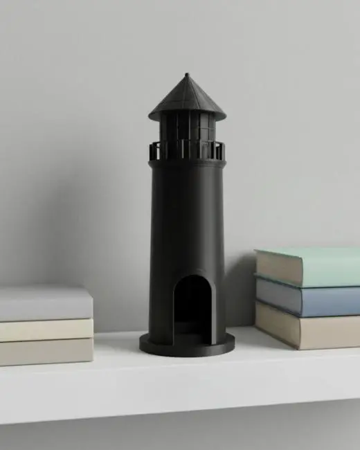 3D Deniz Feneri Mumluk Siyah Dekoratif Masa Üstü Aksesuar