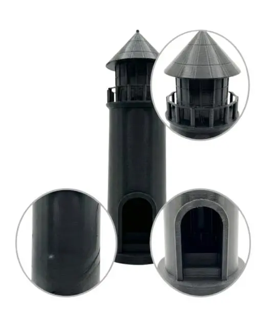 3D Siyah Deniz Feneri Dekoratif Obje Modern Ev ve Ofis Aksesuarı
