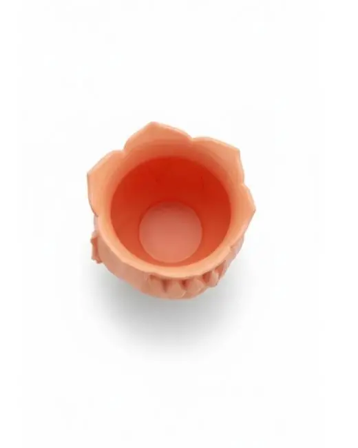 Modern 3D Turuncu Çiçek Vazo Masaüstü Salon Dekoru