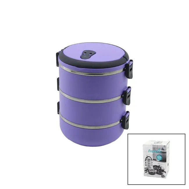 Lila 3lü Sefer Tası Saklama Kabı 1.8lt