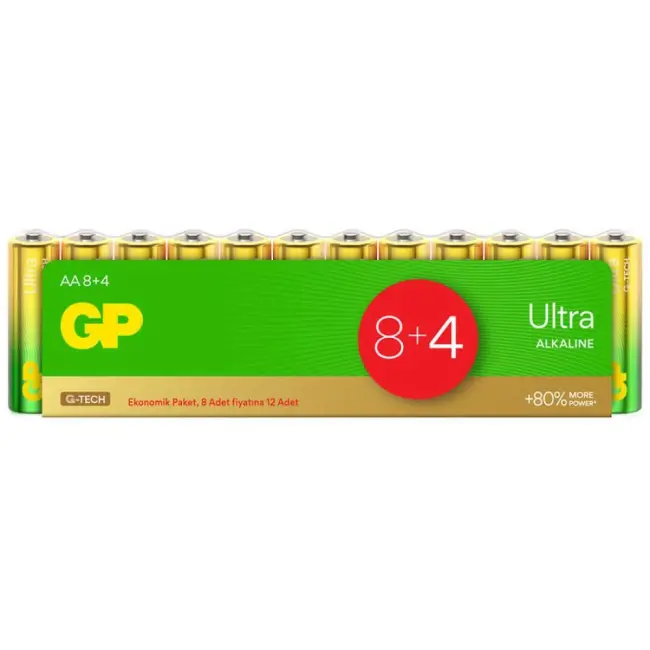 Gp Ultra Alkalin Aa Kalem Pil 12'li Paket