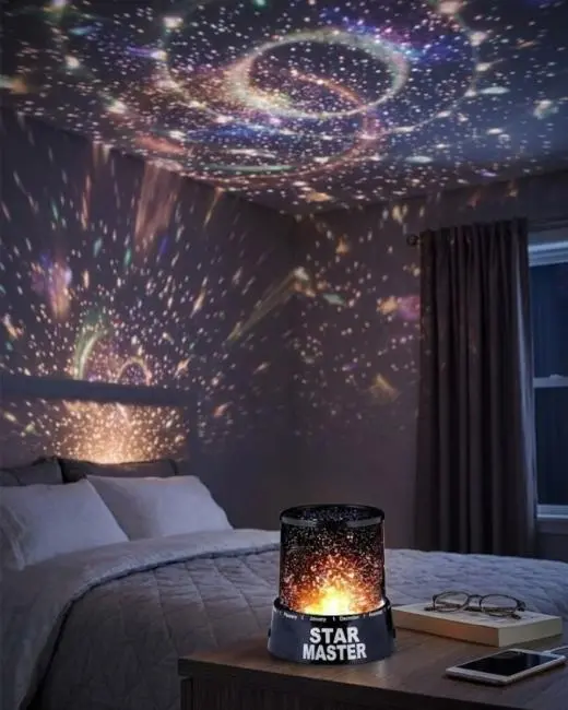 Çocuk Odası Yıldız Projektörü Renk Değiştiren Gece Lambası