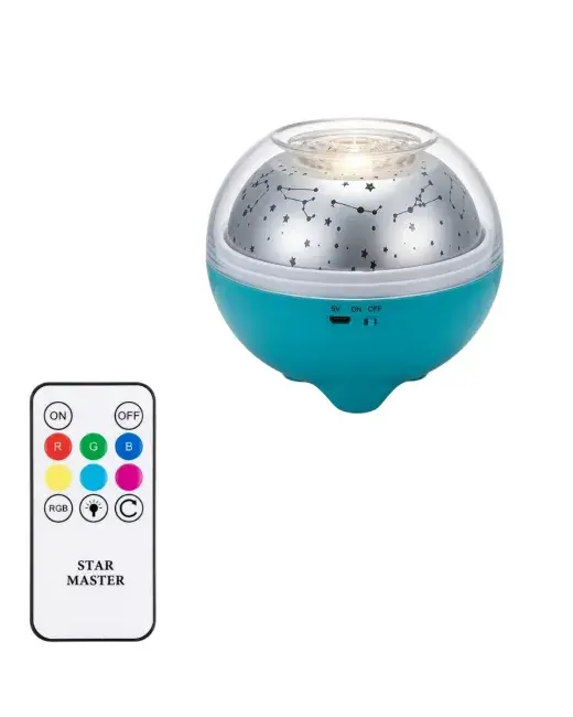 Bluetooth Bağlantılı Gece Lambası Yıldız Projeksiyon Işığı 7 Renk Efekti ve Zamanlayıcı Fonksiyonlu