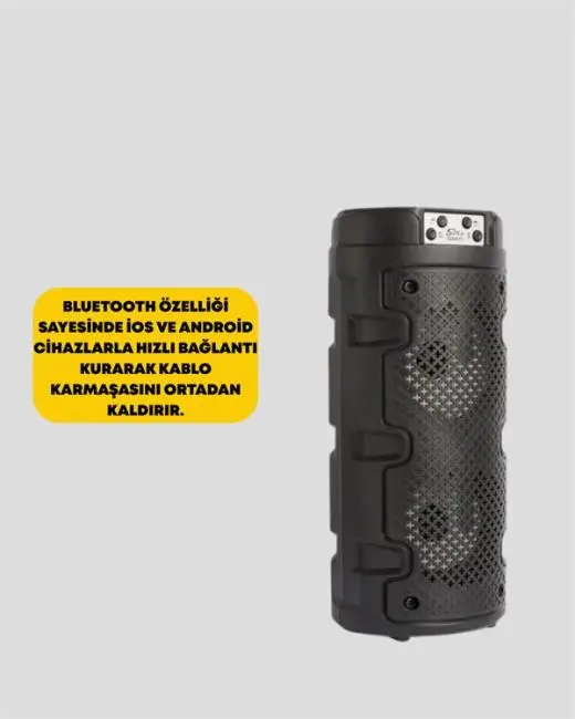 Kompakt Tasarım Yüksek Ses Performansı – Çoklu Giriş Seçenekli Kablosuz Hoparlör (Bluetooth USB SD Kart AUX)