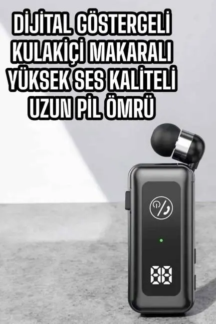 Kablolu Bluetooth Kulaklık Kulak İçi Stereo Mikrofonlu Dijital Göstergeli