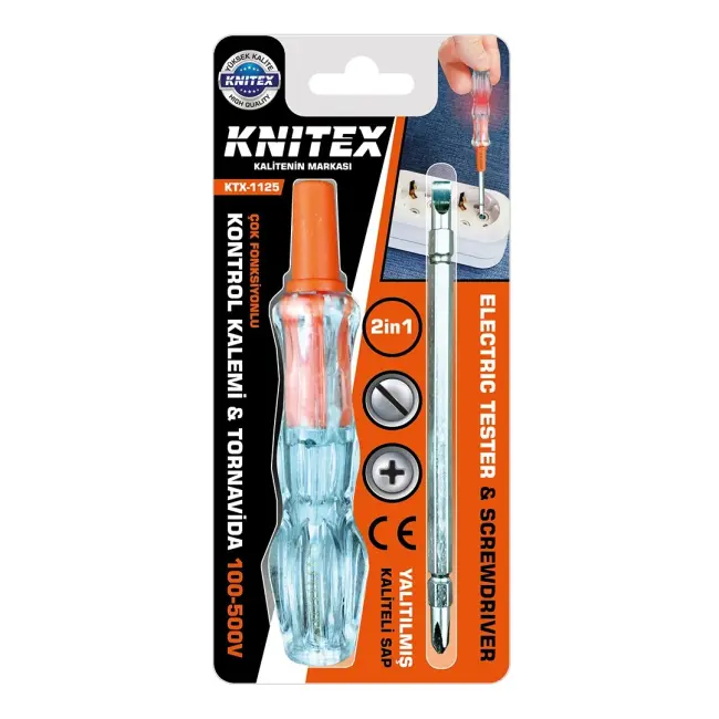 2in1 Düz - Yıldız Çıkar Tak Kontrol Kalemi - Tornavida 100-500v