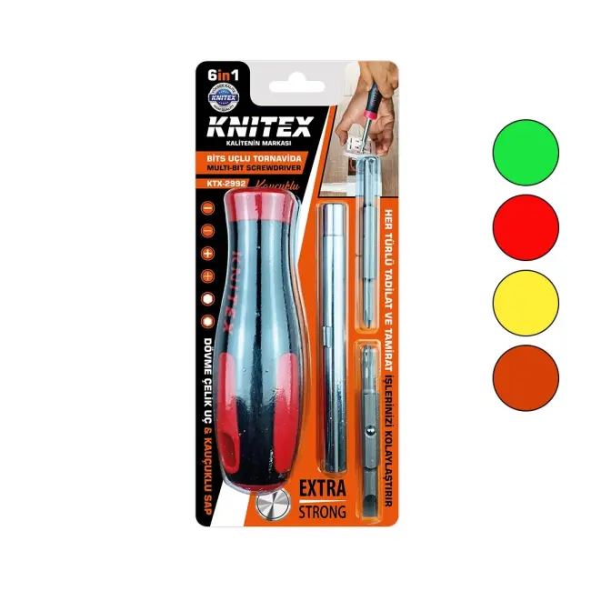 6ın1 - Çıkar Tak Kauçuklu Bits Uçlu Tornavida