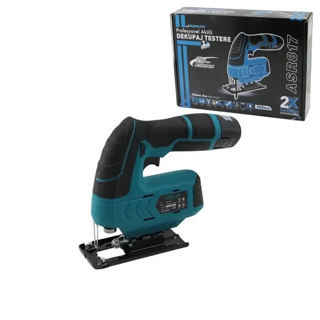 Profesyonel Şarjlı Dekupaj Testere Sunta Kesme Dekupaj Kademeli Hız Ayar 2 Fren Sistemi 12v - 360w