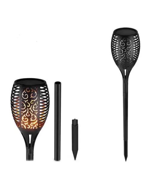 Solar Alev Efektli Bahçe Lambası Otomatik Işık Sensörlü Suya Dayanıklı Dekoratif Aydınlatma