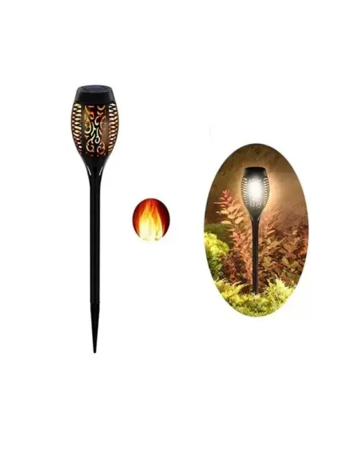 Solar Alev Efektli Bahçe Lambası Otomatik Işık Sensörlü Suya Dayanıklı Dekoratif Aydınlatma