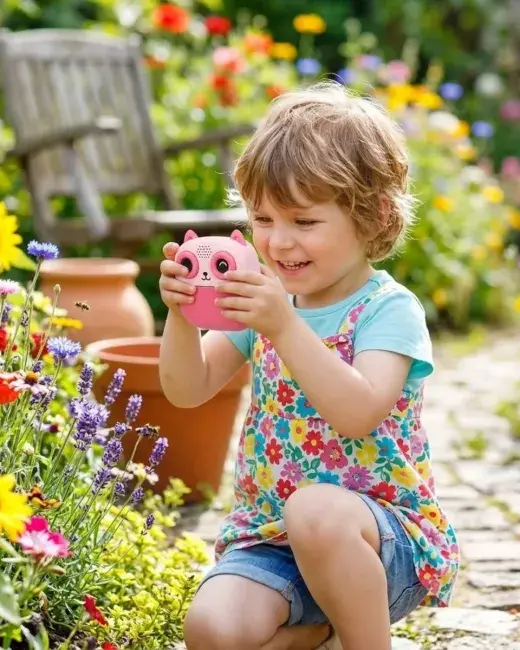 Çocuklar İçin Baskılı Mini Kamera 6 Kalem 5 Kağıt Rulosu Hediyeli Eğlenceli Fotoğraf Makinesi