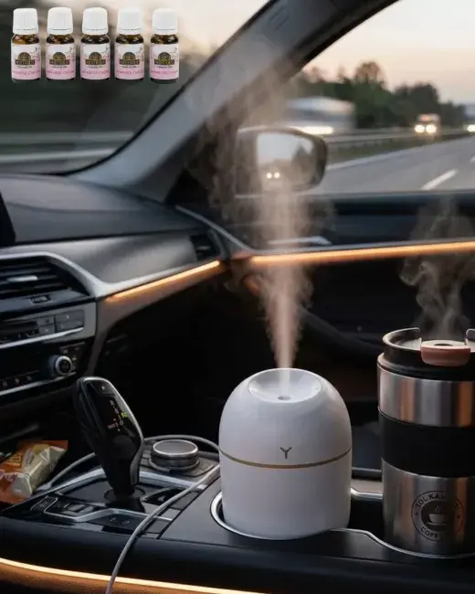 Taşınabilir Hava Nemlendirici 5 Esans Hediyeli LED Işıklı Aromaterapi Buhar Makinesi