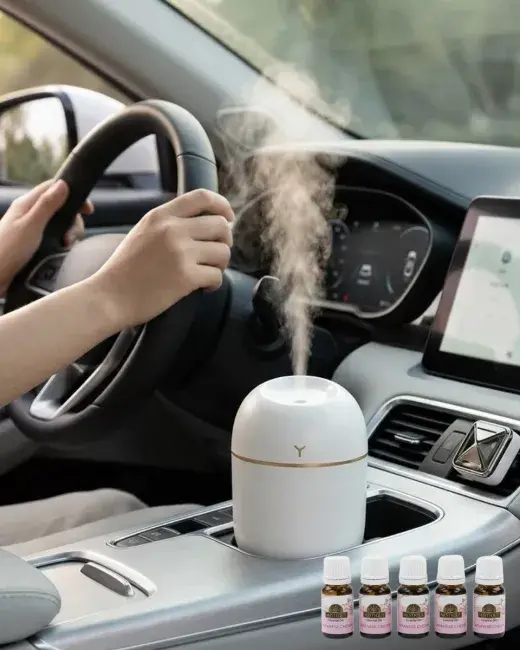 Mini Hava Nemlendirici 5 Esans Hediyeli LED Işıklı Sessiz Çalışan Aromaterapi Difüzörü