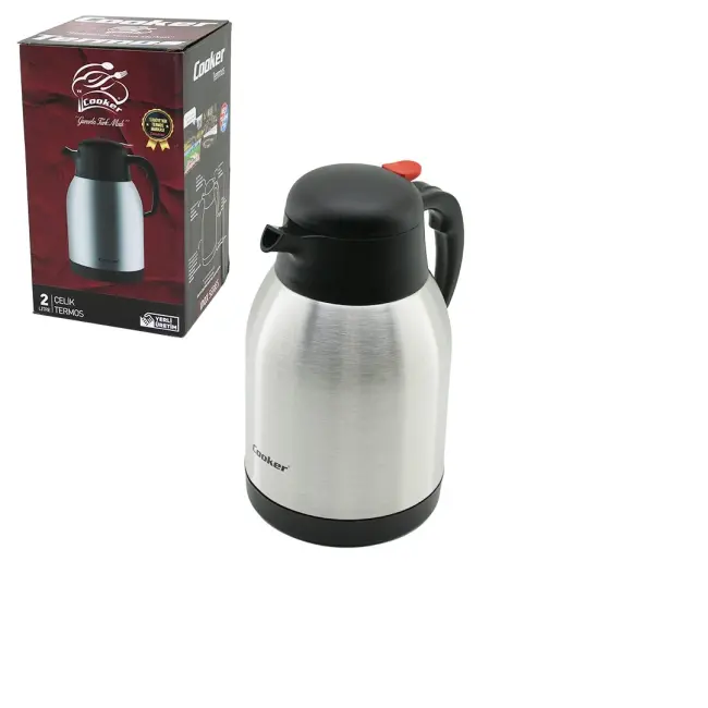 Termos 2lt 304 Çelik Termos Inox Serisi 12 Saat Sıcak 24 Saat Soğuk Çift Contalı Kapak