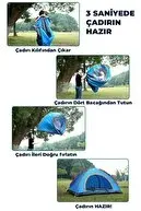 Otomatik Havada Açılan Su Geçirmez Çadır 4 Kişilik