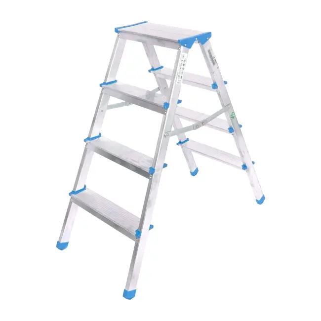 Çift Basamaklı Alüminyum Metal Merdiven Yükseklik 92cm Baş Genişlik 8cm