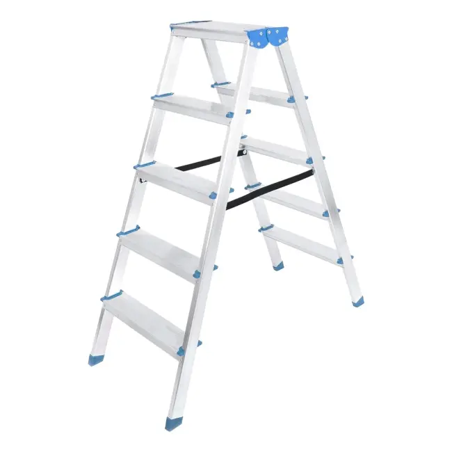 Çift Basamaklı Alüminyum Metal Merdiven Yükseklik 115cm Baş Genişlik 8cm