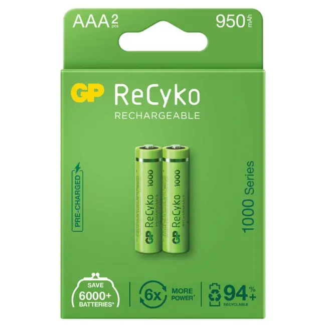 Gp Recyko 950mah Aaa Şarj Edilebilir İnce Kalem Pil 2'li Paket