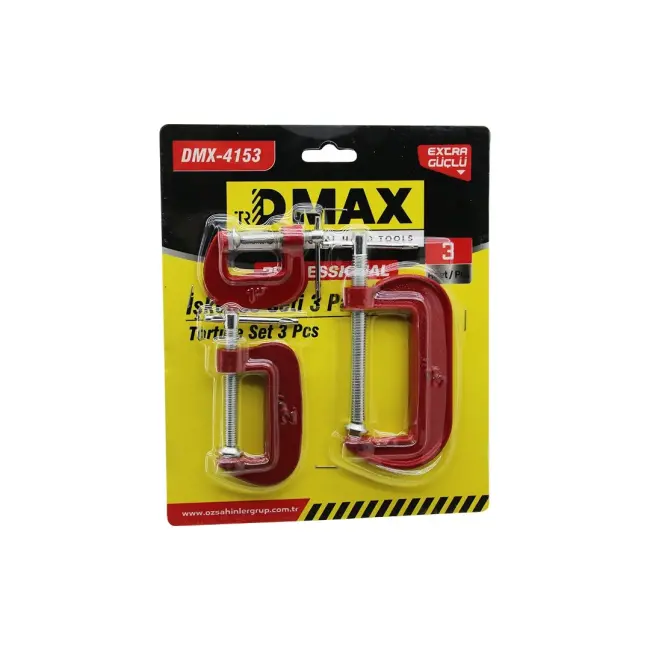 Dmax-4153 ( 3pcs ) ( Mini ) İşkence Mengene Seti ( Çelik Karbon ) ( 25-50-75mm )*72