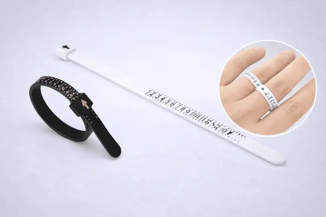 Yüzük Ölçüsü Alma Aleti Parmak Yüzük Ölçer Aparatı Ring Sizer Yüzük Ölçme Ölçü Seti - 2 adet