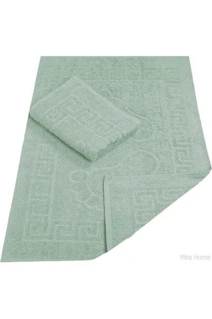 2 Li Banyo Ayak Havlusu %100 Pamuk 50X70 Cm Menesch Yeşil
