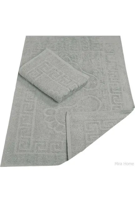 2 Li Banyo Ayak Havlusu %100 Pamuk 50X70 Cm Menesch Gri
