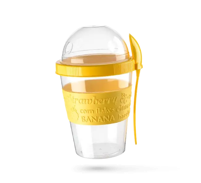 Meyve Hazneli - Kaşıklı Portatif Yoğurt Kabı