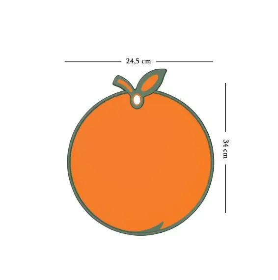 Portakal Figürlü Kaydırmaz Kesme Tahtası Doğrama Panosu
