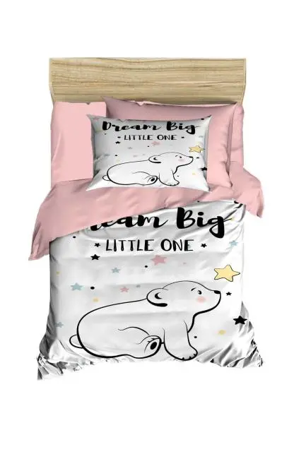 Dijital Baskılı 3d Pamuklu Yenidoğan Bebek Nevresim Takımı Dream Big