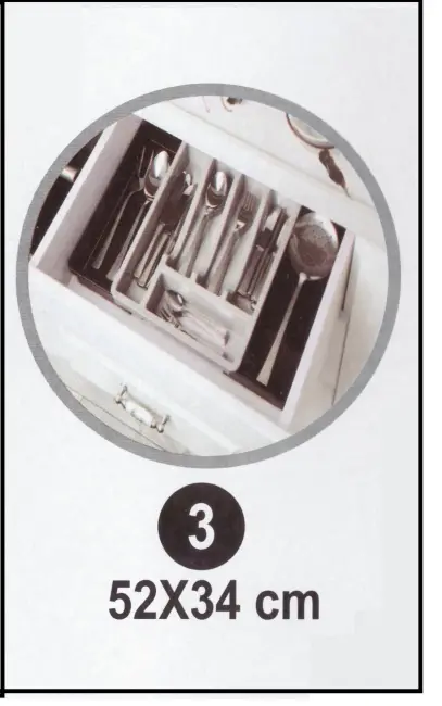 Kayar Kaşıklık Organizeri - 3 Aşamalı Sürgülü - Sağ Sol Açılır