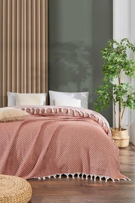 Çift Kişilik Yatak Pikesi Alice Kiremit 200 x 230