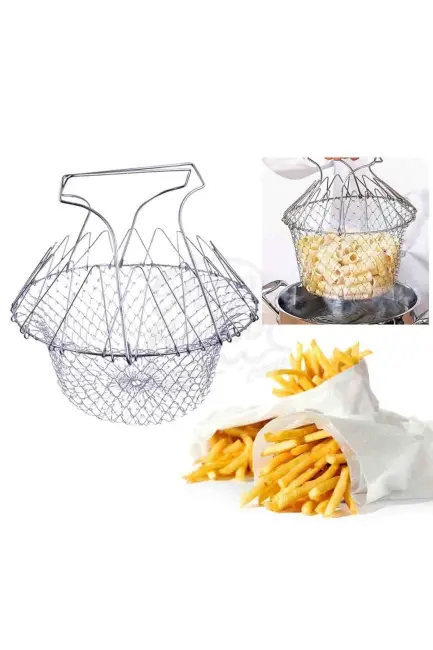 Çok Fonksiyonlu Pratik Süzgeç Katlanır - Kızartma Haşlama Aparatı -chef Basket
