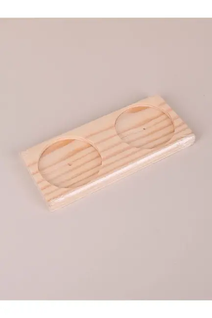 Ahşap Yağdanlık Altlığı -2 Bölmeli Yağlık Sosluk Standı