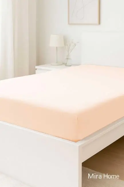 Çift Kişilik Düz Penye %100 Pamuklu Lastikli Çarşaf 160X200 Newsheet Somon